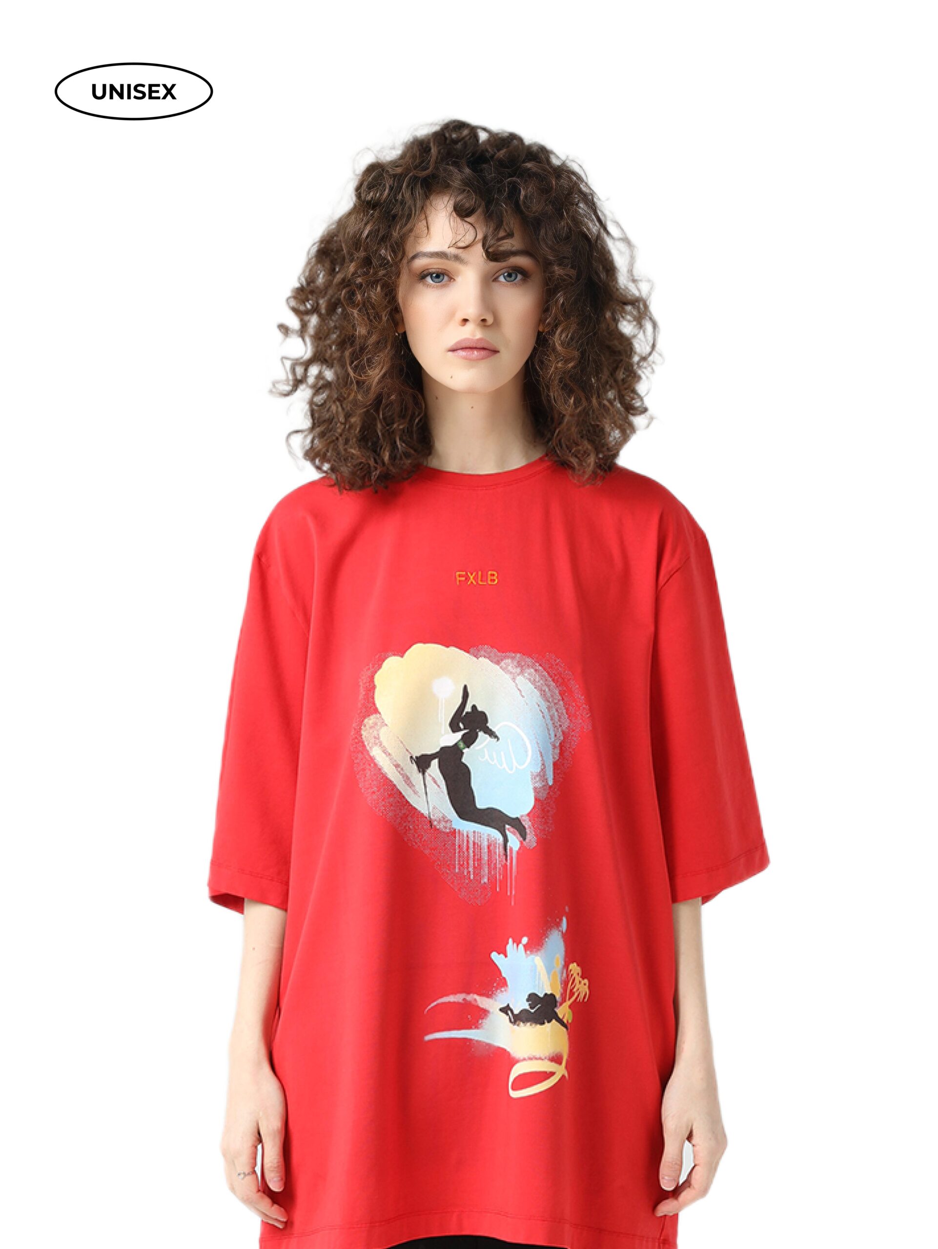 unisex red t-shirt do it with joy dac