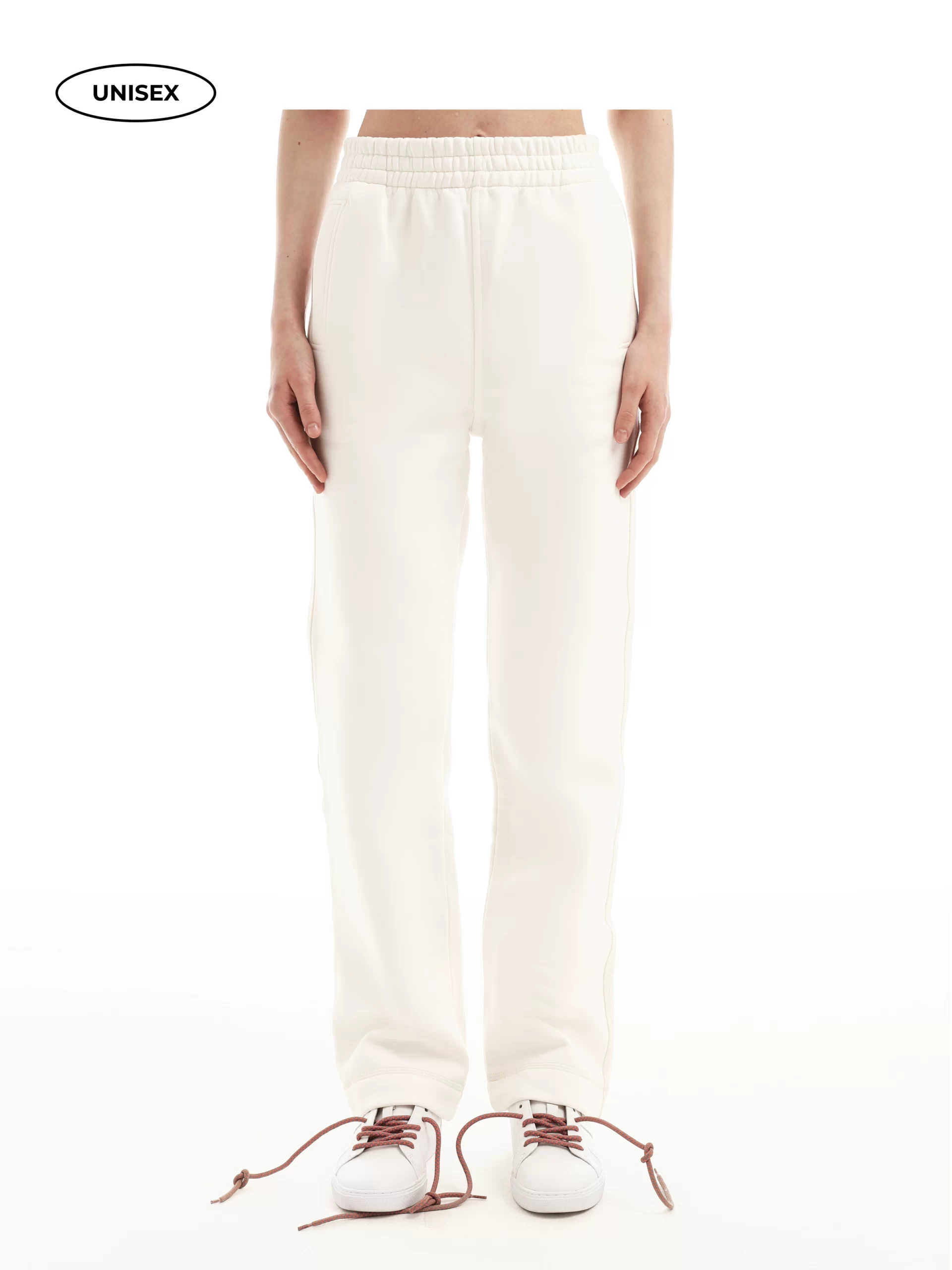 white pants | fleece pants cut